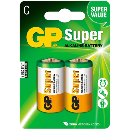 Obrázek z Baterie GP Super Alkaline C 1.5V, blistr 2ks