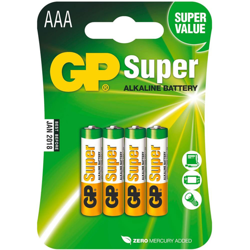 Obrázek z Baterie GP Super Alkaline AAA 1.5V, blistr 4ks