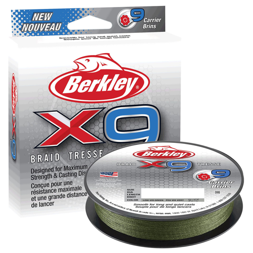 Obrázek Berkley X9 Braid Low Vis Green 150m, 0.35mm 36.3kg