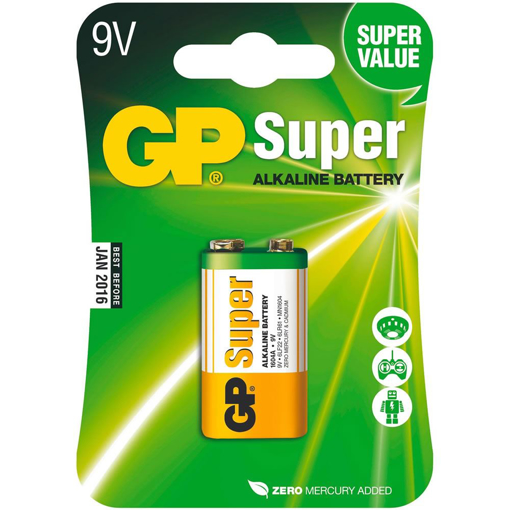 Obrázek Baterie GP Super Alkaline 1604A 9V, blistr 1ks