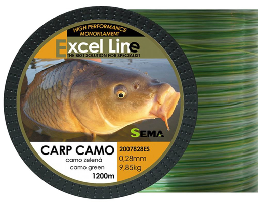 Bild von Sema Excel Line Carp Camo zelený 1200m, 0.22mm
