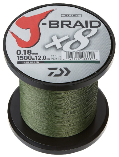 Obrázek Daiwa J-Braid X8 Tm.zelená, 0.35mm 36.0kg 1m