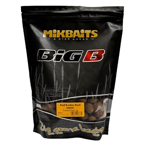 Mikbaits BigB Boilie Broskev Black Pepper 20mm 1kg