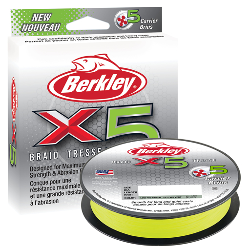 Bild von Berkley X5 Braid Flame Green 150m, 0.25mm 27.0kg