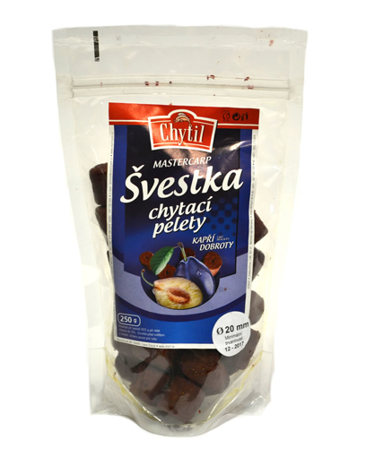 Obrazek Chytací pelety s dírou Chytil 250g, Švestka 20mm