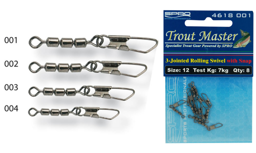 Obrázek Trojitý obratlík s karabinkou Spro, vel.14 7kg