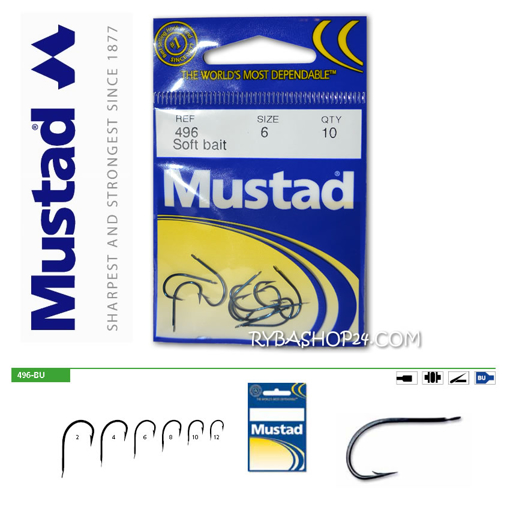 Obrázek Mustad Classic 496-BU Soft bait, vel.6