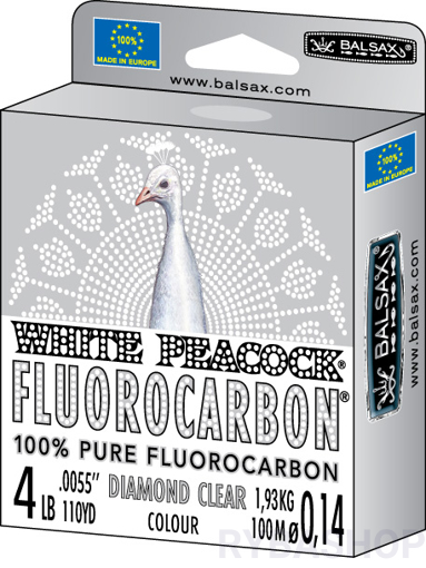 Obrazek Balsax White Peacock Fluorocarbon 50m 0.45mm