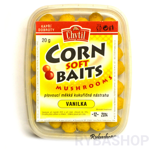 Obrazek Corn Soft Baits mushrooms 20g Vanilka