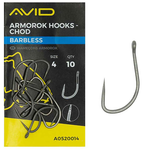 Avid Carp Armorok Chod Hooks #4 Barbless