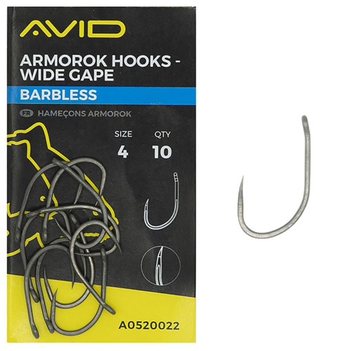 Avid Carp Armorok Wide Gape Hooks #6 Barbless