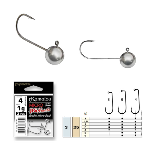 Obrázek Jig hlavička Kamakatsu Extra MICRO #8 2.0g (3ks)
