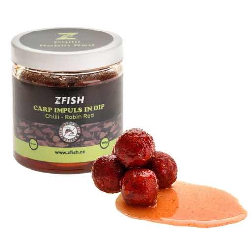 Carp Impuls Boilie in Dip 150g 20mm Chilli-Robin Red