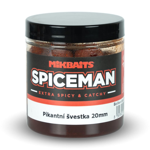 Obrazek Mikbaits Spiceman Boilie v dipu Pikantní švestka 20mm 250ml