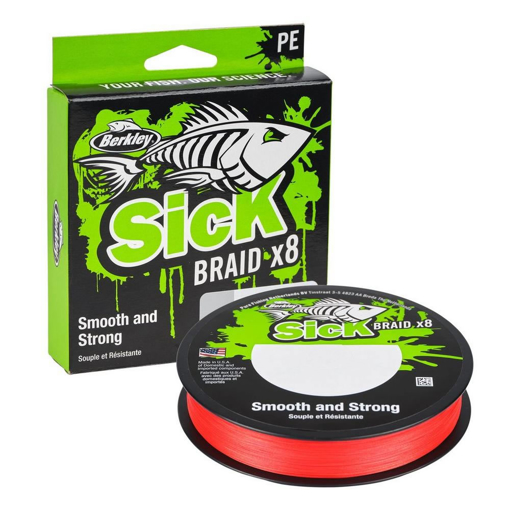 Obrázek Berkley Sick Braid x8 Red 150m 0.19mm 18.0kg