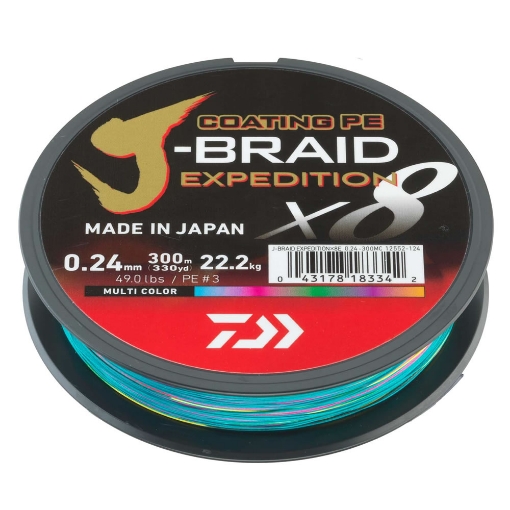 Daiwa J-Braid Expedition X8 Multicolor 300m 0.32mm 31.0kg