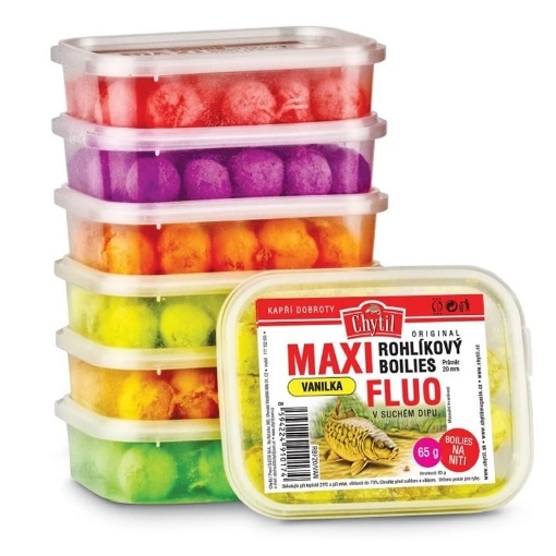 Rohlíkový boilies Maxi Fluo 20mm 65g Scopex