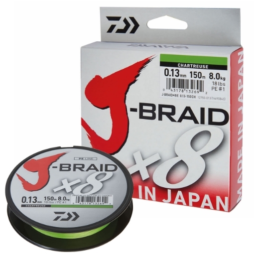 Daiwa J-Braid X8 Chartreuse 150m 0.20mm 13.0kg