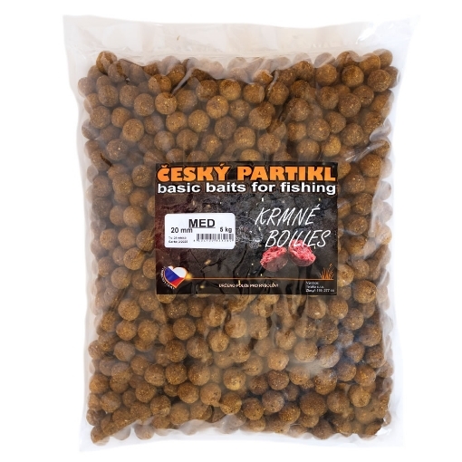 Krmné Boilies 5kg - 20mm s Medovým Aroma - Český Partikl