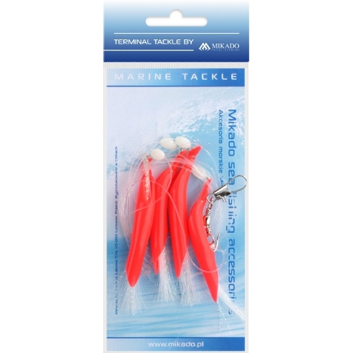 Obrázek Mikado Sea Set - Hair Tube Rig 1/0 Červená Bílá