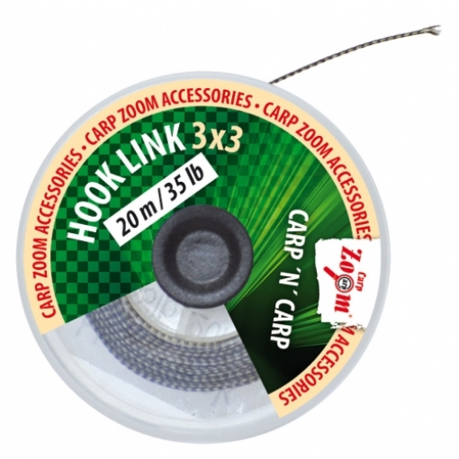Bild von Carp Zoom Vorfachschnur HookLink 3x3 - 20 m / 35 lb / Braun