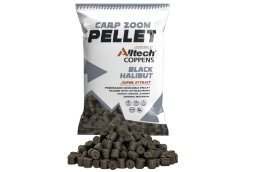 Bild von Carp Zoom Schwarze Heilbutt-Pellets gelocht - 800 g / 15 mm
