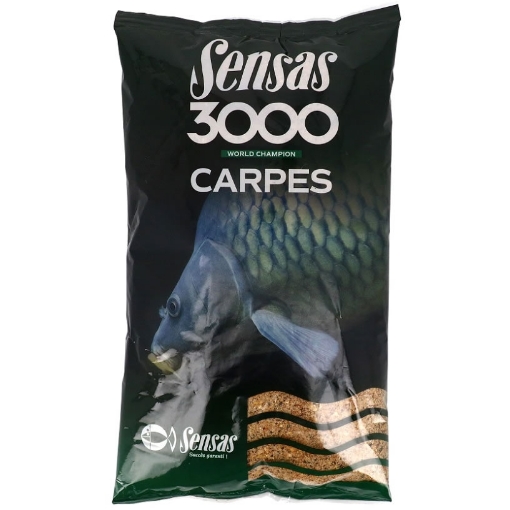 Legendární krmení Sensas 3000 Carpes na kapry s kukuřično-oříškovým aroma, 1kg.