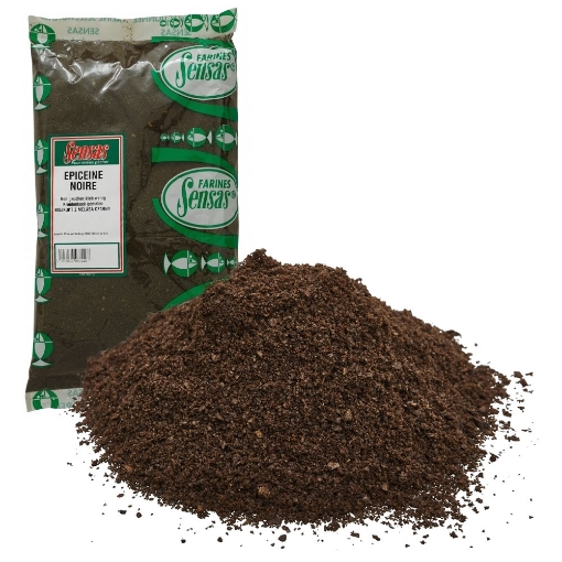 Černá kořeněná sušenka Sensas Epiceine Noire pro lov plotic v čisté vodě, 1kg.