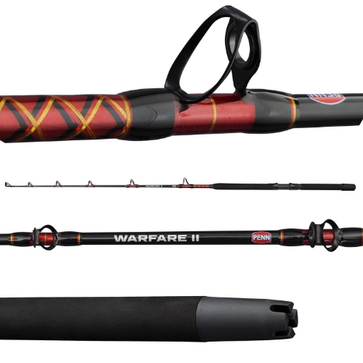 Extrémně silný mořský prut PENN Warfare II Trolling & Drifting Rod 1.70m 50-100lb pro Big Game rybolov.